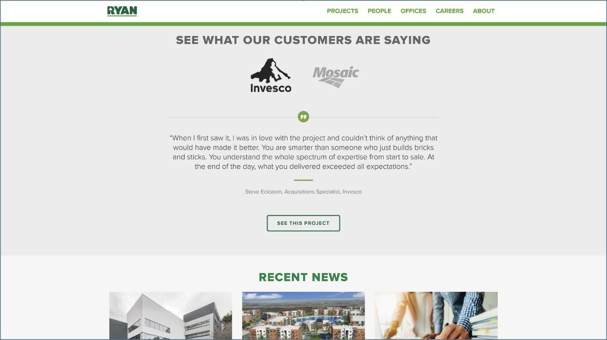 Ryan Companies Web Screenshot